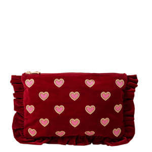 Elizabeth Scarlett Love Hearts Frill Rouge Pouch